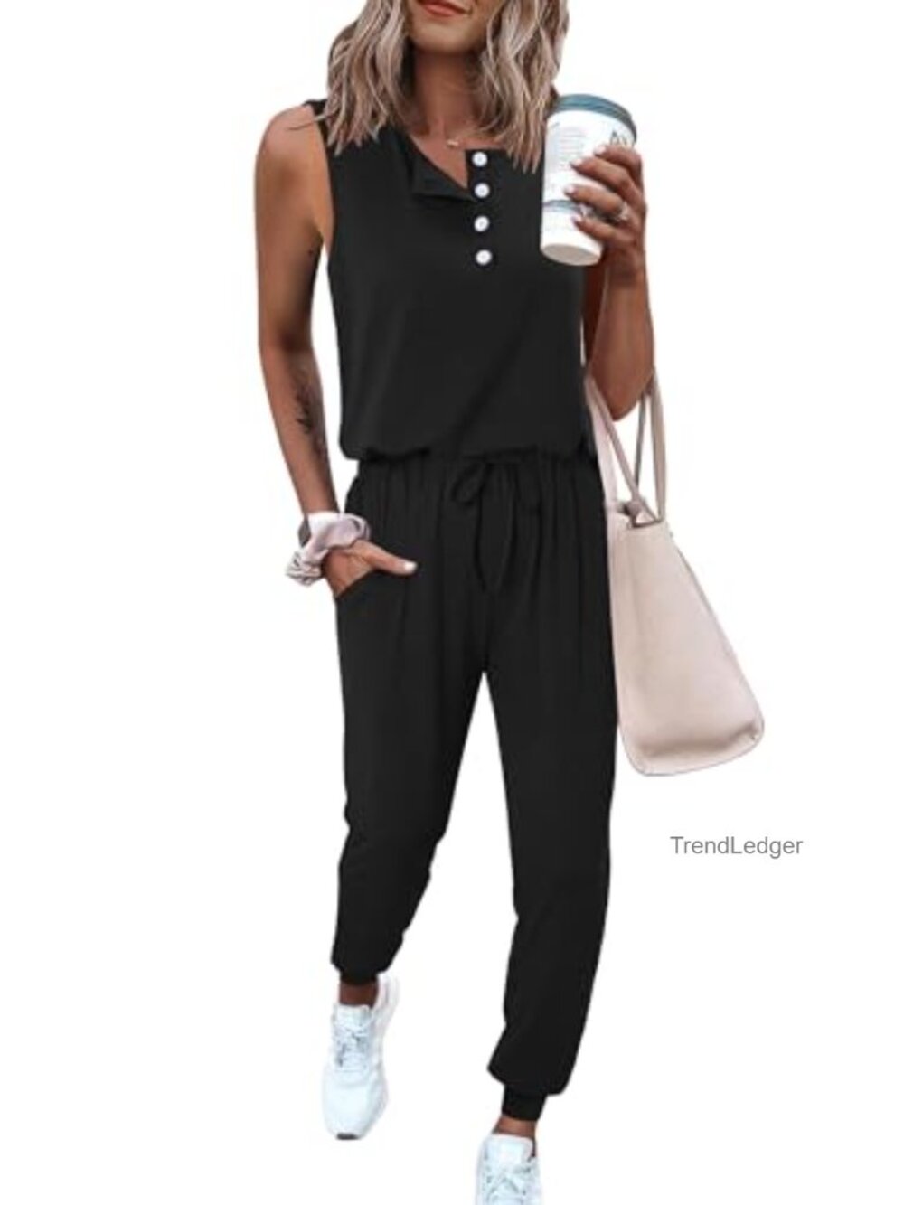 Sleeveless Tank & Jogger Pant Set - S-XXL Loungewear - Picture 5 of 6